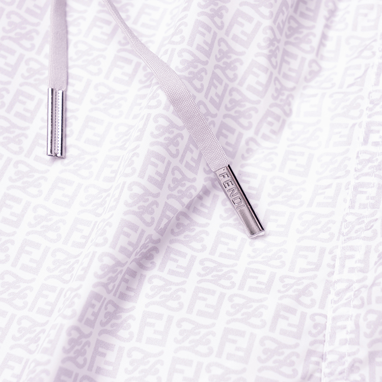 Details for FENDI SS22 FF标志松紧海滩休闲短裤 浅紫色. FXB077AH3WF1GW7