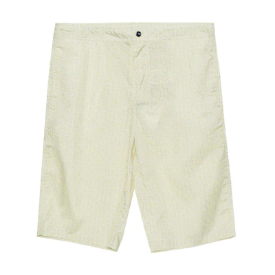 FENDI SS22 Light Green Plaid Button Mid-Rise Straight Shorts. FXB079AH3WF1GW6