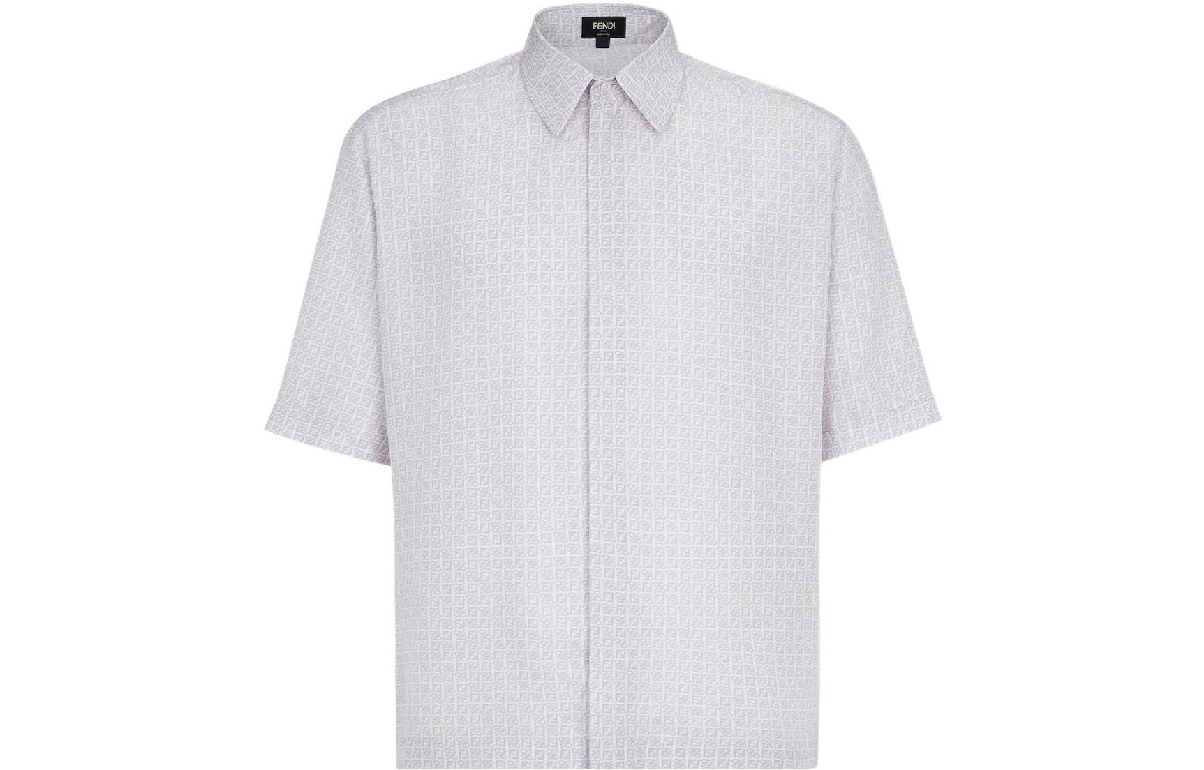 Order 芬迪SS22浅紫色短袖衬衫，印花logo设计搭配翻领 FS0795AI8PF0F5U