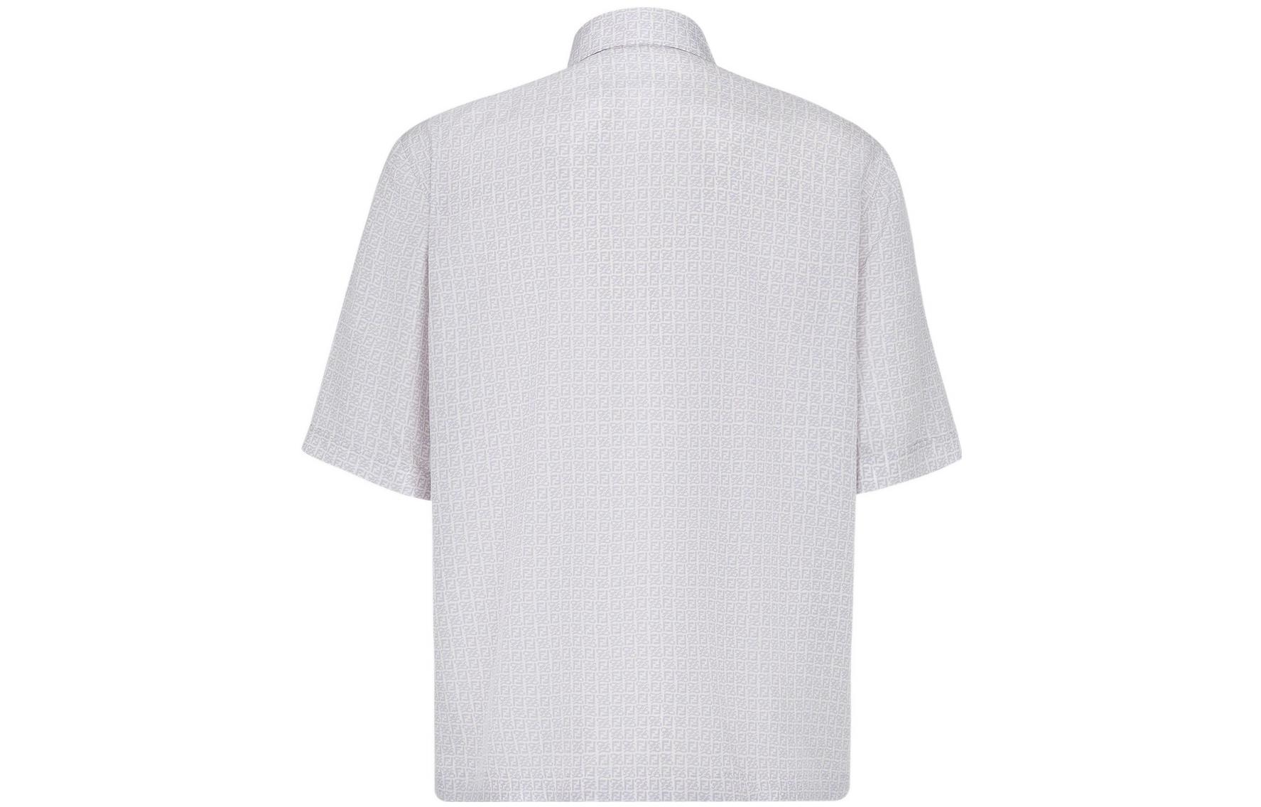 Lookbook 芬迪SS22浅紫色短袖衬衫，印花logo设计搭配翻领 FS0795AI8PF0F5U