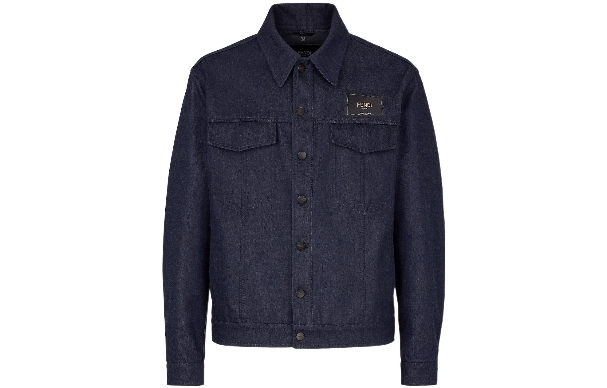 Order FENDI SS22 海军蓝纯棉单排扣夹克配胸袋设计。 FW1027AIZBF0QG0