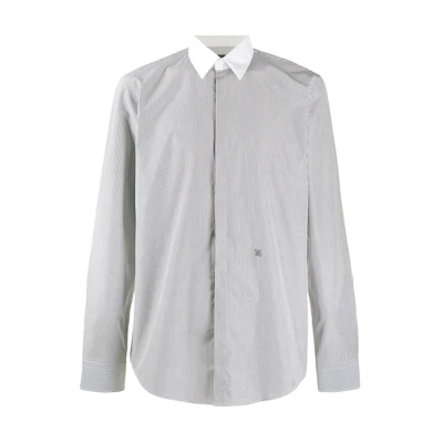 FENDI SS22 Striped Collared Long Sleeve Shirt Grey. FS0585A9GJF0QC7