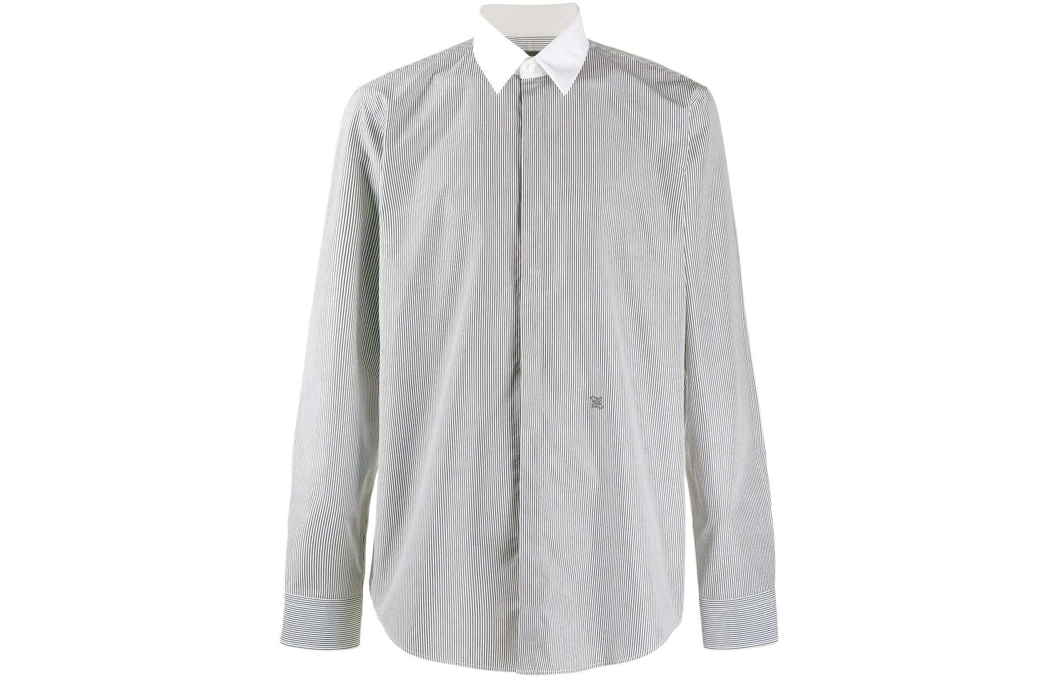 Order 芬迪 SS22 条纹翻领长袖衬衫 灰色. FS0585A9GJF0QC7