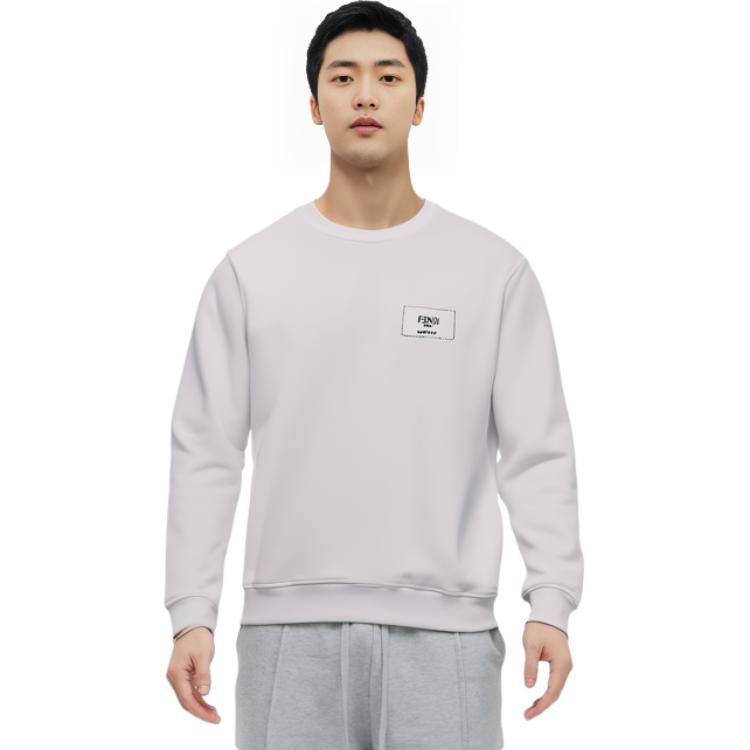 Shop FENDI SS22 白色长袖圆领棉质卫衣 FY1132A9ROF0WA0