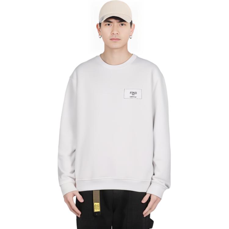 Purchase FENDI SS22 白色长袖圆领棉质卫衣 FY1132A9ROF0WA0