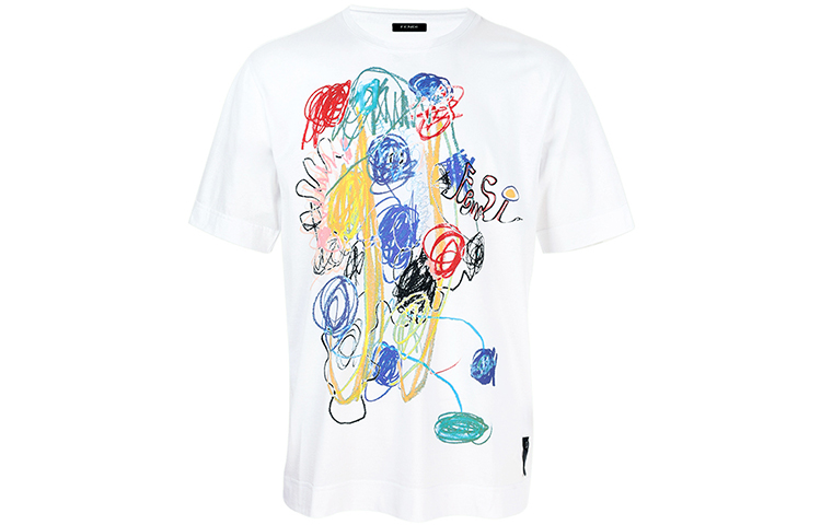 FENDI SS22  White Graffiti Print Crewneck T-Shirt. FY0936AH0PF0QA0 圖 2