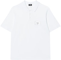 FENDI SS22 White Straight-Cut Short-Sleeve Polo Shirt with Button Details. FY1131A9RPF0WA0 FENDI SS22 White Straight-Cut Short-Sleeve Polo Shirt with Button Details. FY1131A9RPF0WA0