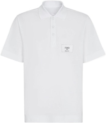 FENDI SS22 White Straight-Cut Short-Sleeve Polo Shirt with Button Details. FY1131A9RPF0WA0 Order FENDI SS22 White Straight-Cut Short-Sleeve Polo Shirt with Button Details. FY1131A9RPF0WA0