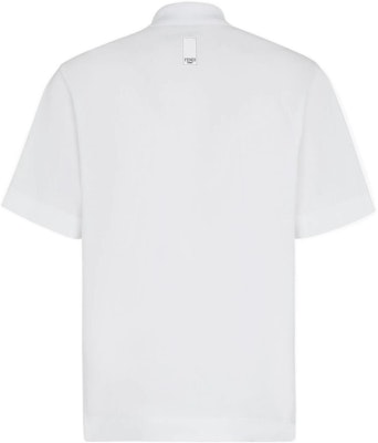 FENDI SS22 White Straight-Cut Short-Sleeve Polo Shirt with Button Details. FY1131A9RPF0WA0 Lookbook FENDI SS22 White Straight-Cut Short-Sleeve Polo Shirt with Button Details. FY1131A9RPF0WA0