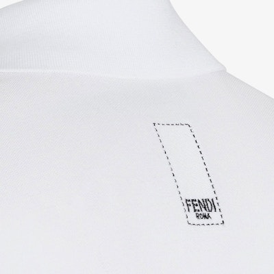 FENDI SS22 White Straight-Cut Short-Sleeve Polo Shirt with Button Details. FY1131A9RPF0WA0 Purchase FENDI SS22 White Straight-Cut Short-Sleeve Polo Shirt with Button Details. FY1131A9RPF0WA0