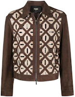 Fendi SS22 Brown Colorblock Geometric Print Long-Sleeve Jacket FPJ015AB78F1AR8 Fendi SS22 Brown Colorblock Geometric Print Long-Sleeve Jacket FPJ015AB78F1AR8
