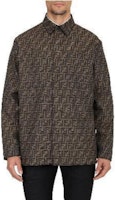 FENDI SS22 Brown Logo Print Single-Breasted Polo Collar Jacket for Men. FW1141A6WJF1440 FENDI SS22 Brown Logo Print Single-Breasted Polo Collar Jacket for Men. FW1141A6WJF1440