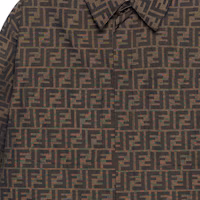 Cheap FENDI SS22 男士棕色logo印花單排扣Polo領外套。 FW1141A6WJF1440