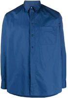 Order FENDI SS22 男士壓紋logo藍色長袖襯衫 FS1018AITBF0H5A