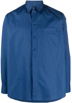 FENDI SS22 Embossed Logo Long Sleeve Shirt Blue for Men. FS1018AITBF0H5A Order FENDI SS22 Embossed Logo Long Sleeve Shirt Blue for Men. FS1018AITBF0H5A