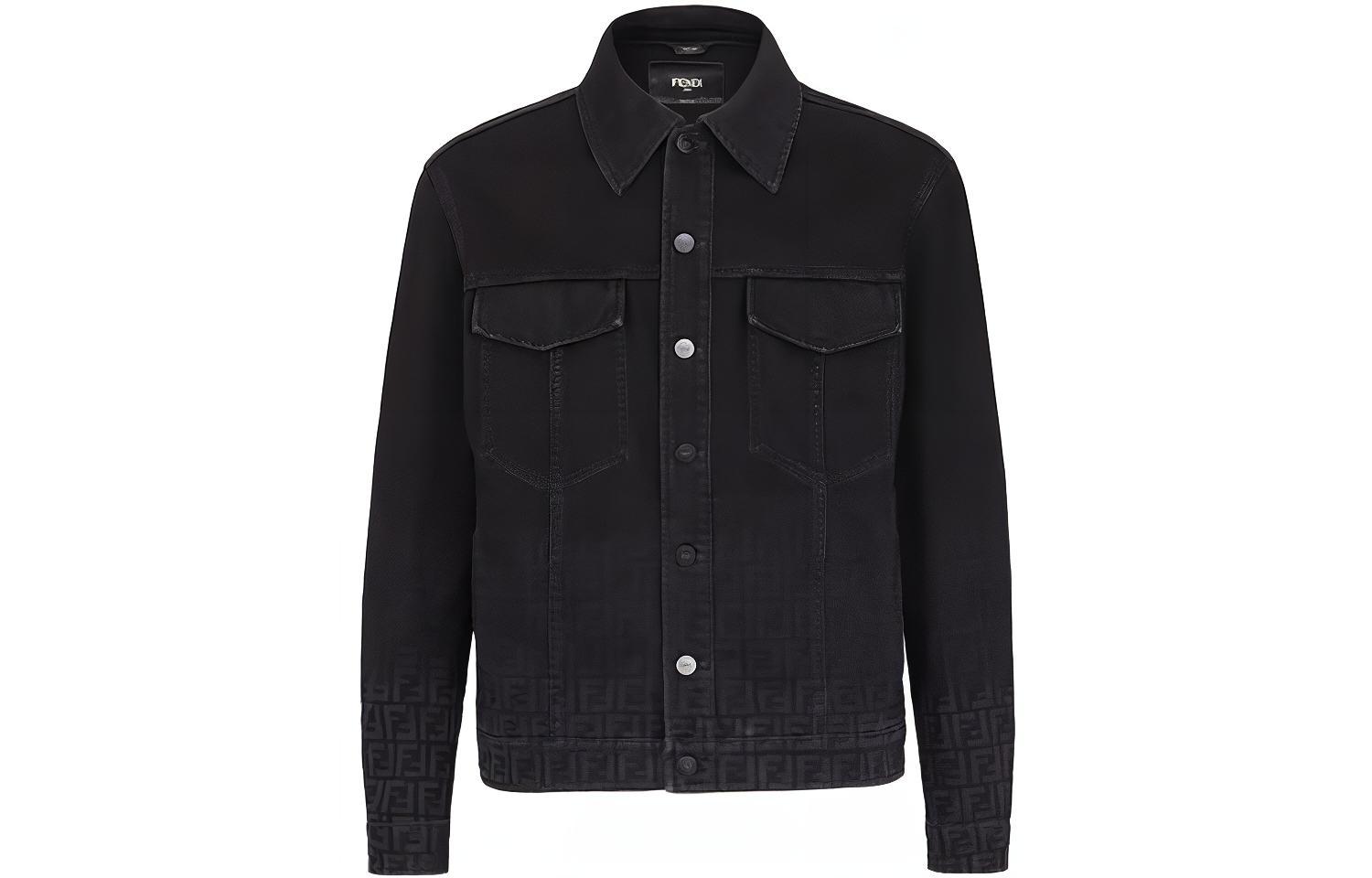 Fendi SS22 Exclusive Solid Color Button Jacket Black FW1027AHTCF0QA1