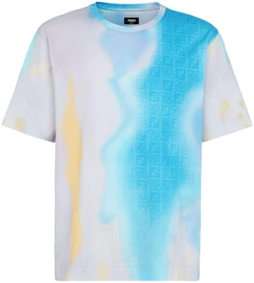 FENDI SS22 Gradient Knit Kaos Lengan Pendek Pria Loose Fit. FY0936AIFZF1G38 Order FENDI SS22 Gradient Knit Kaos Lengan Pendek Pria Loose Fit. FY0936AIFZF1G38