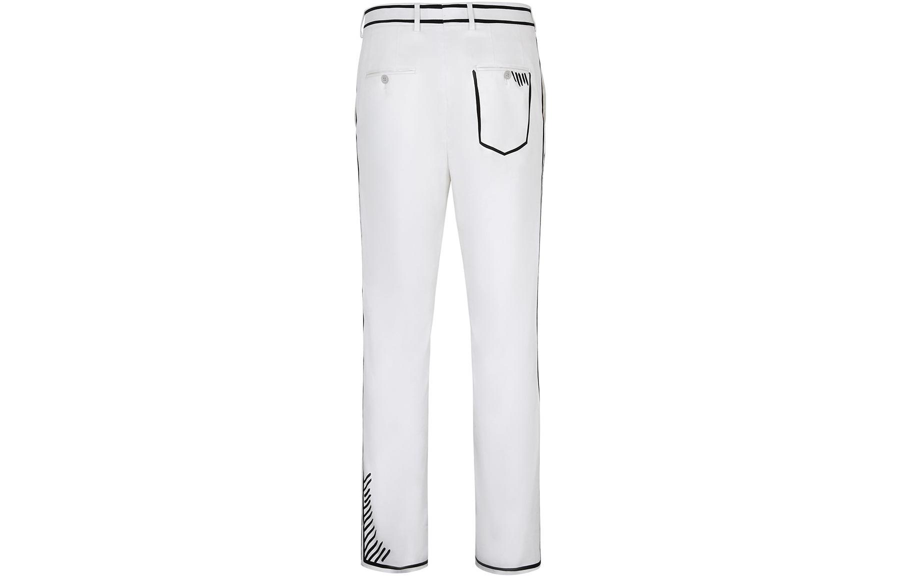 Lookbook FENDI 2022春夏高腰修身直筒休闲裤 白色. FB0366AC8XF0QA0