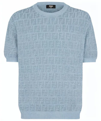 Fendi SS22 Light Blue Solid Color Crewneck Short Sleeve Sweatshirt FZY443AO5JF1LU1 Buy Fendi SS22 Light Blue Solid Color Crewneck Short Sleeve Sweatshirt FZY443AO5JF1LU1