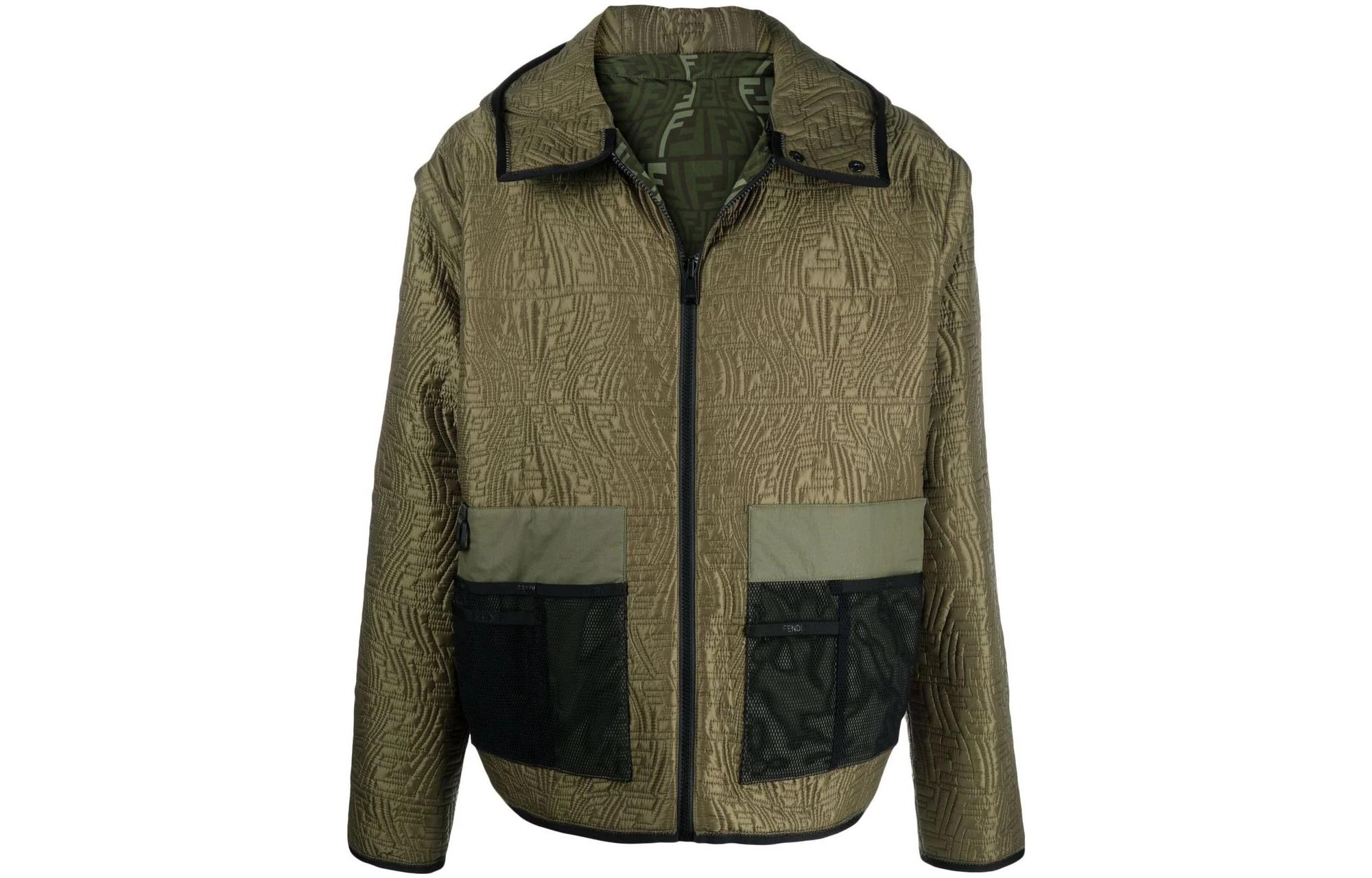 Fendi SS22 Reversible FF Quilted Jacket Green FAA823AGBCF1AHI