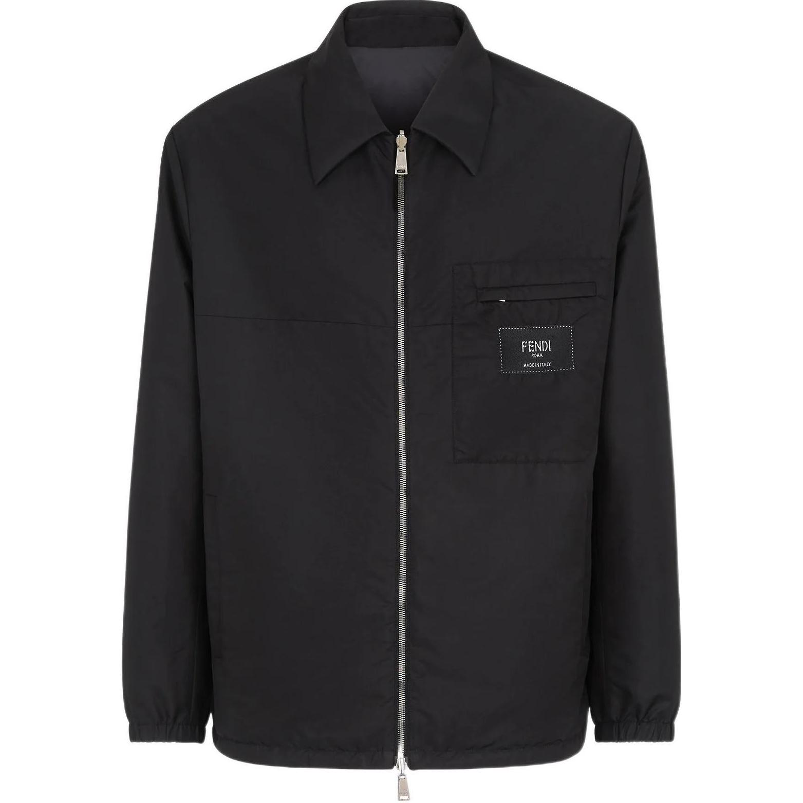 FENDI SS22 Reversible Logo Cotton Jacket  Black FW1134A9RSF0QA1