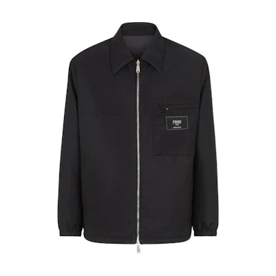FENDI SS22 Reversible Logo Cotton Jacket Black FW1134A9RSF0QA1