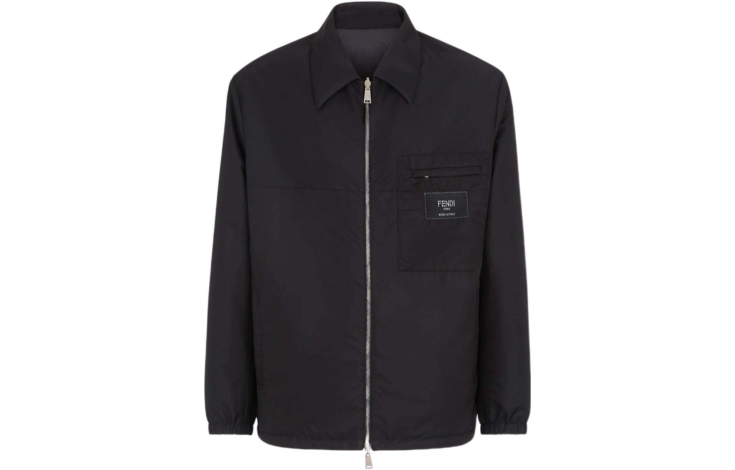 Order FENDI SS22 可翻转标志棉质夹克 黑色 FW1134A9RSF0QA1