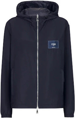 Fendi SS22 Reversible Logo Embroidered Hooded Jacket Blue FW1088A9RSF03LQ Buy Fendi SS22 Reversible Logo Embroidered Hooded Jacket Blue FW1088A9RSF03LQ