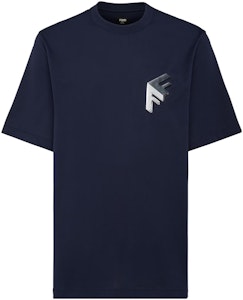 펜디 SS23 3D 로고 프린트 블루 크루넥 남성 캐주얼 티셔츠 FY1217APMCF1AJR Order 펜디 SS23 3D 로고 프린트 블루 크루넥 남성 캐주얼 티셔츠 FY1217APMCF1AJR