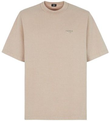 FENDI SS23 Beige Letter Embroidered Crewneck T-Shirt. FY1217APMEF1M20 Order FENDI SS23 Beige Letter Embroidered Crewneck T-Shirt. FY1217APMEF1M20
