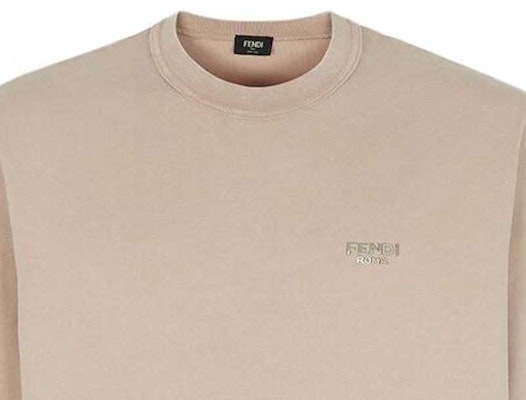 FENDI SS23 Beige Letter Embroidered Crewneck T-Shirt. FY1217APMEF1M20 Purchase FENDI SS23 Beige Letter Embroidered Crewneck T-Shirt. FY1217APMEF1M20