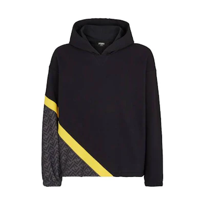 FENDI SS23 Black Hooded Long-Sleeve Sweatshirt. FAF681AN67F1KRX