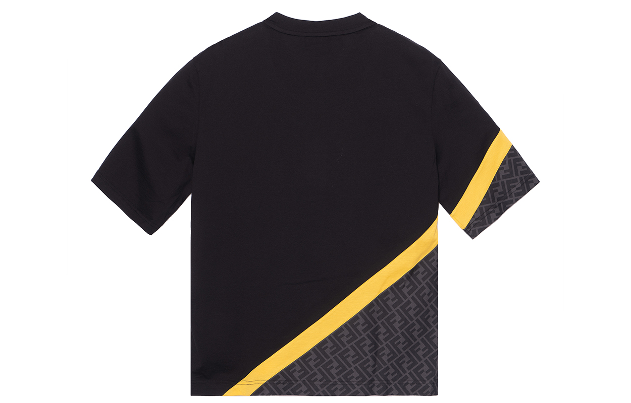 Lookbook フェンディ SS23 ブラック ロゴ クルーネック カジュアル 半袖 Tシャツ. FAF682AN68F1KRX