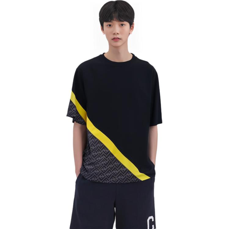 Details for フェンディ SS23 ブラック ロゴ クルーネック カジュアル 半袖 Tシャツ. FAF682AN68F1KRX