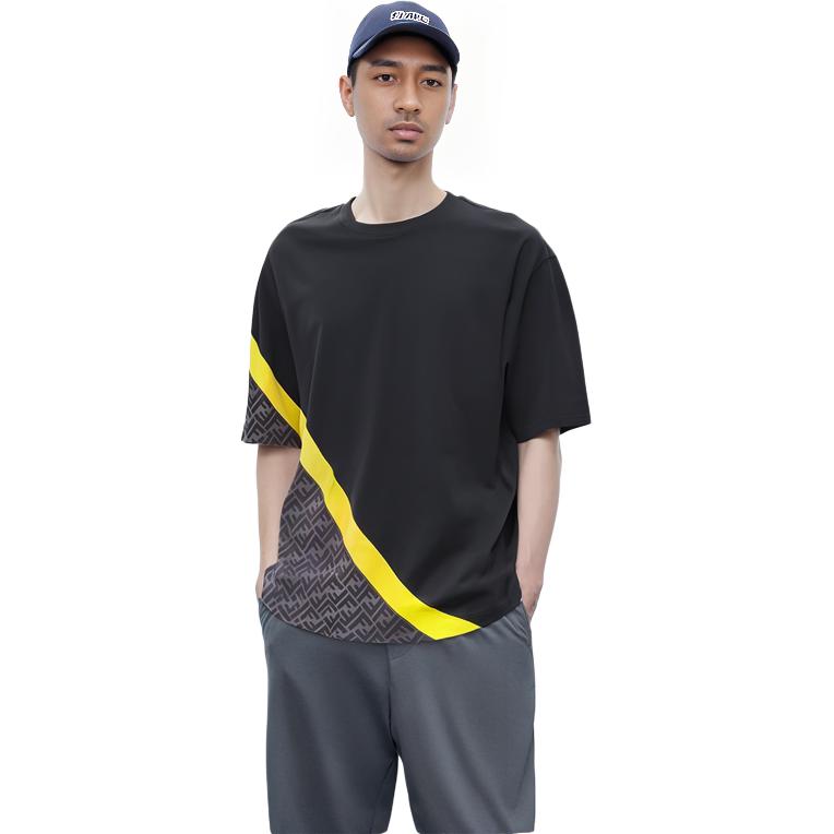 Cheap フェンディ SS23 ブラック ロゴ クルーネック カジュアル 半袖 Tシャツ. FAF682AN68F1KRX