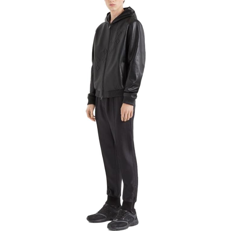 Shop 芬迪 SS23 黑色纯色针织抽绳休闲裤。 FB0787АКССFOQA1