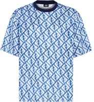 FENDI SS23 Blue Allover Letter Print Casual T-Shirt. FAF682AN66F1KRN FENDI SS23 Blue Allover Letter Print Casual T-Shirt. FAF682AN66F1KRN
