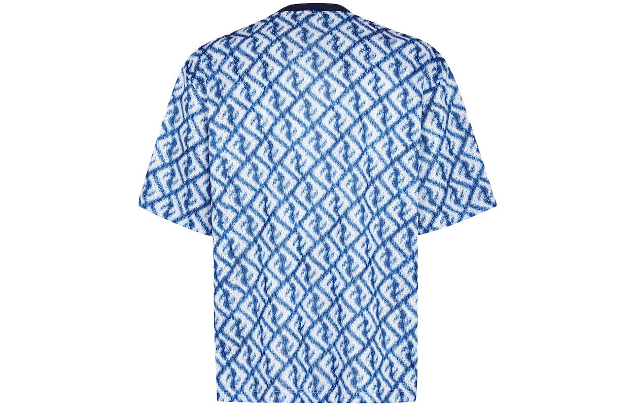 Lookbook FENDI SS23 Baju-T Kasual Cetakan Huruf Biru Seluruh. FAF682AN66F1KRN