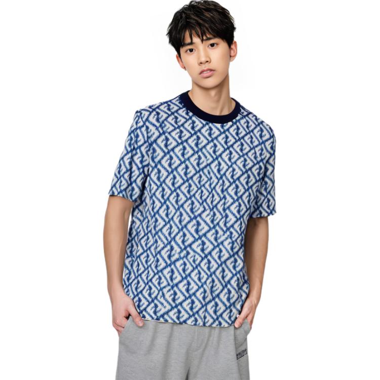 Cheap FENDI SS23 Baju-T Kasual Cetakan Huruf Biru Seluruh. FAF682AN66F1KRN