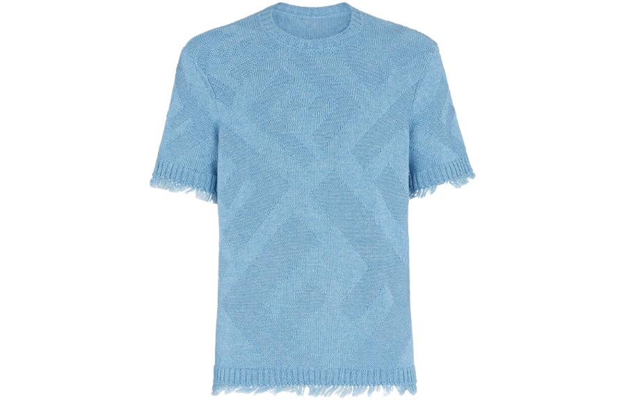 Order FENDI SS23 藍色針織毛衣，滿版FF標誌設計。 FZX144AN3TF0AU0