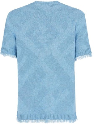 FENDI SS23 Blue Knitted Sweater with Full FF Logo Design. FZX144AN3TF0AU0 Lookbook FENDI SS23 Blue Knitted Sweater with Full FF Logo Design. FZX144AN3TF0AU0