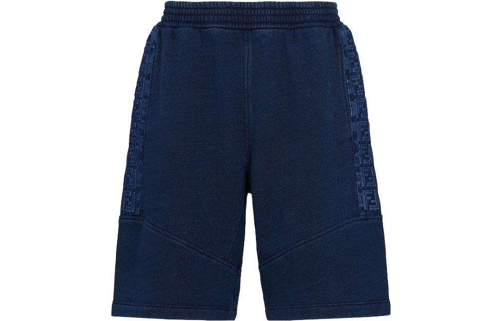 FENDI SS23  Blue Letter Print Elastic Waist Casual Shorts. FAB651AN5UF0RU7