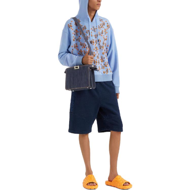 Purchase FENDI SS23  Blue Letter Print Elastic Waist Casual Shorts. FAB651AN5UF0RU7