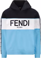 FENDI SS23 Blue Logo Embroidered Color-Block Hoodie. FAF661AN5WF1KRV FENDI SS23 Blue Logo Embroidered Color-Block Hoodie. FAF661AN5WF1KRV