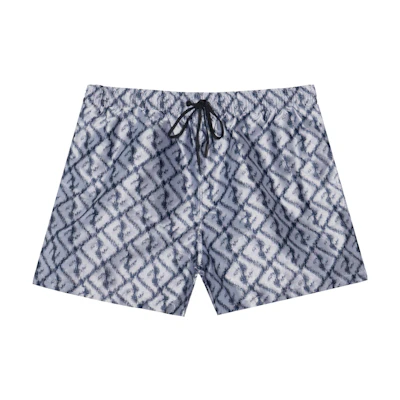FENDI SS23 Blue Logo Print Drawstring Casual Shorts. FXB077AN62F1KRN