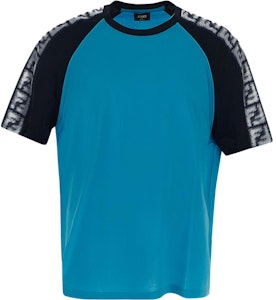 FENDI SS23 藍色拼接圓領短袖T恤 FAF679AN5YF1KRV Order FENDI SS23 藍色拼接圓領短袖T恤 FAF679AN5YF1KRV