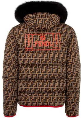 FENDI SS23 Brown Printed Long-Sleeve Hooded Down Jacket FAA642-A8JD-F13IZ Order FENDI SS23 Brown Printed Long-Sleeve Hooded Down Jacket FAA642-A8JD-F13IZ