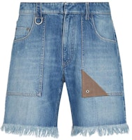 FENDI SS23 Casual Solid Color Fringe Pocket Shorts Blue FLP307AN4WF0QG0 FENDI SS23 Casual Solid Color Fringe Pocket Shorts Blue FLP307AN4WF0QG0