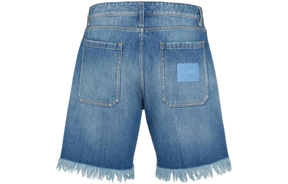 Lookbook FENDI SS23 蓝色流苏口袋休闲短裤 FLP307AN4WF0QG0