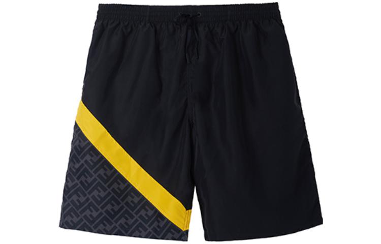 FENDI SS23  Colorblock Drawstring Swim Shorts Black FXB134AN69F1KRX